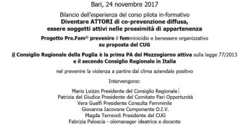 Pre.Fem un corso a Bari per riflettere sulla violenza pre-fem-hp