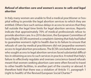Refusal of abortion care and women’s access to safe and legal