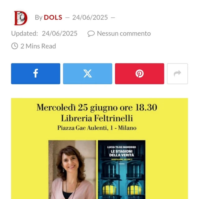 Le stagioni della verità ultimo libro di Lucia tid ingrosso presentazione alla libreria Feltrinelli un aulenti